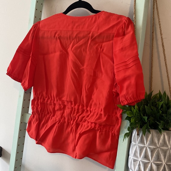 NWT Nicole Miller Silk Tie Front Top - Picture 6 of 7